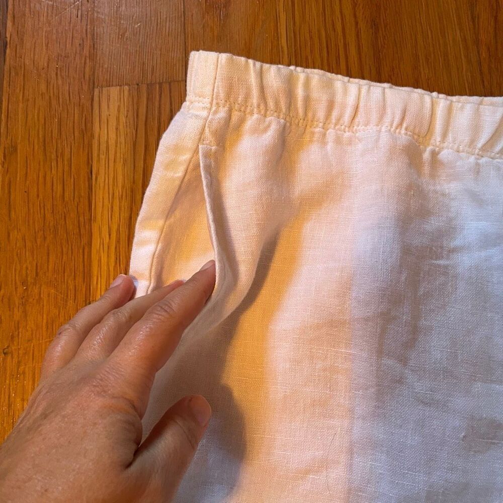J JILL | white linen cropped pants M Petite - Picture 4 of 10